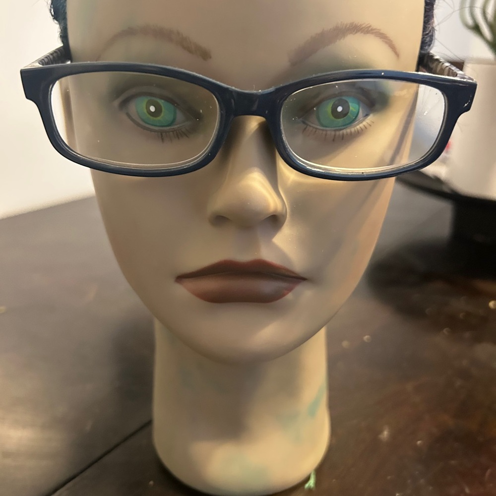 Classic Rectangular Navy Blue Eyeglass readers 2.… - image 3